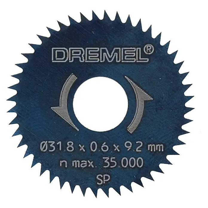 Dremel Kreissägeblatt Mod. 546 - Arbeitsdurchmesser: 31,8 mm, Passend für: Dremel Kreissägevorsatz, 2 Stk. - Vorderansicht