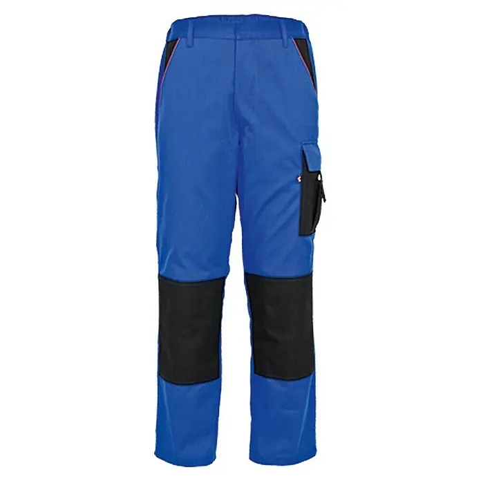 Berufshose - S 44/46, Kornblau/Schwarz, 65% Polyester; 35% Baumwolle - Vorderansicht