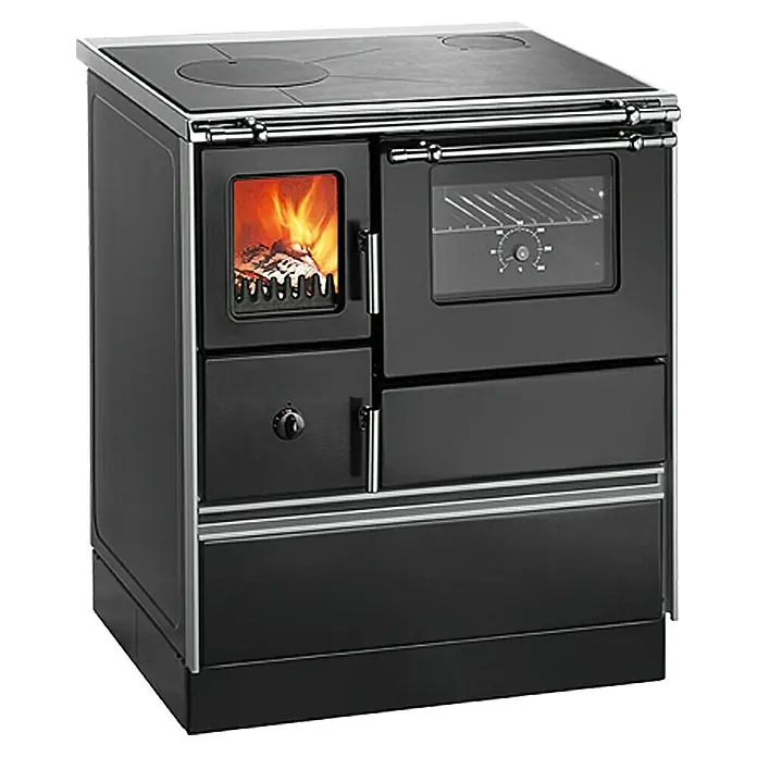 Westminster Küchenherd K 176 F/A - 5 kW, Raumheizvermögen: 124 m³, Backofen rechts, Schwarz - Vorderansicht