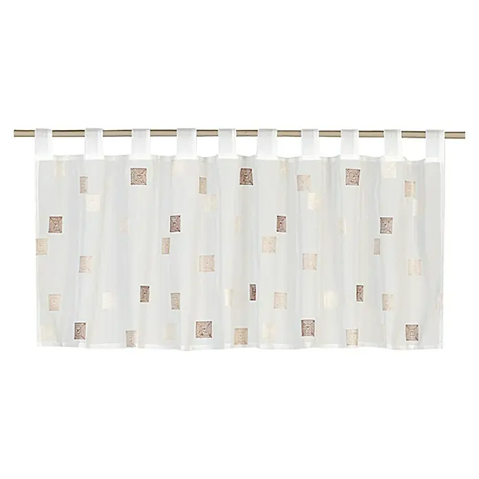 Elbersdrucke Bistrogardine Quadro - 140 x 48 cm, 100 % Polyester, Braun/Weiß - Vorderansicht