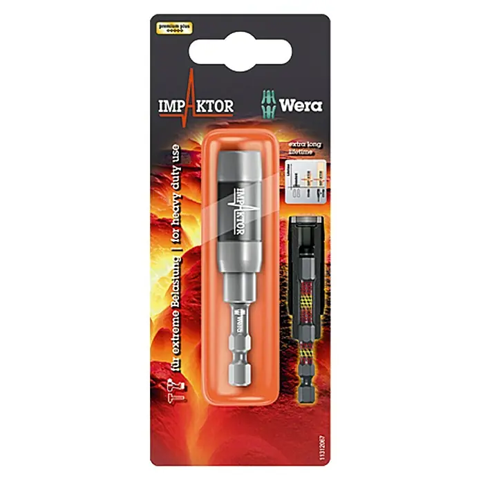 Wera Premium Plus Bithalter Rapidaptor 897/4 Impaktor - 2 Torsionszonen, Geeignet für: Bits mit ¼″-Außensechskantantrieb