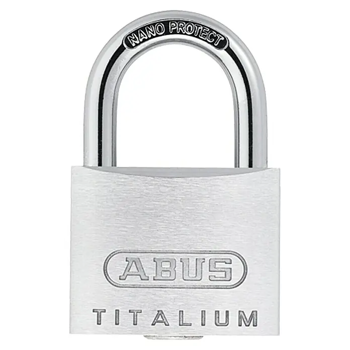 Abus Vorhängeschloss Titalium 64TI - 45 x 68 mm, 1 Stk., Titalium-Spezialaluminium - Vorderansicht