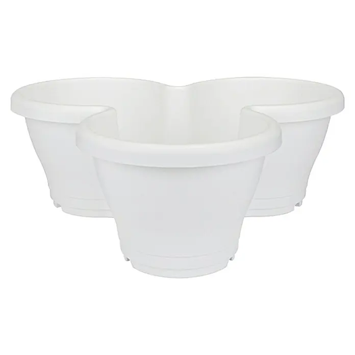 Elho Corsica Vertical Garden Plastična tegla - Vanjska dimenzija (D x Š x V): 44 x 34 x 16 cm, Plastika, Bijele boje - Pogled sprijeda