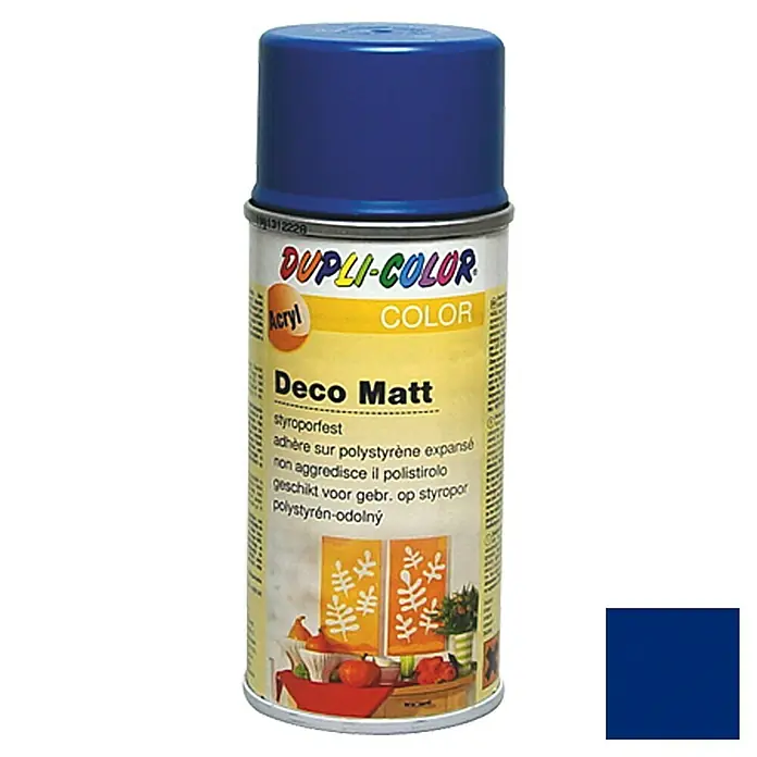 Dupli-Color Deco Mat Acrylspuitlak RAL 5010 Gentiaanblauw - Gentiaanblauw, 150 ml, Mat - Vooraanzicht