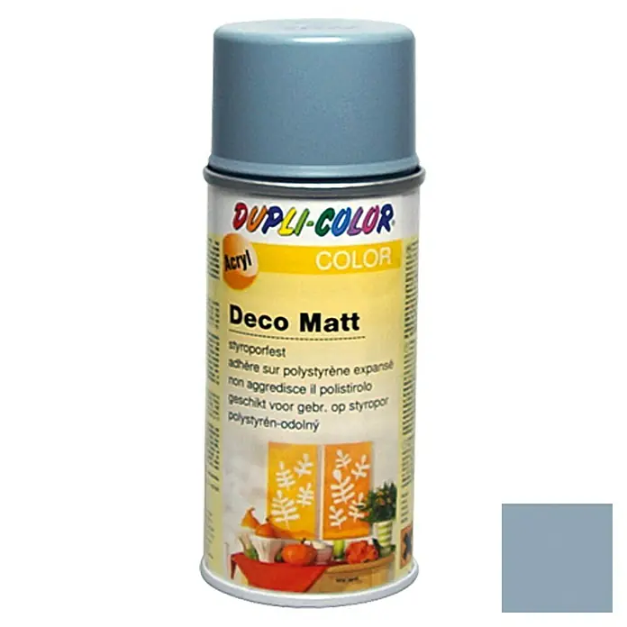 Dupli-Color Deco Mat Acrylspuitlak RAL 7001 Zilvergrijs - Zilvergrijs, 150 ml, Mat - Vooraanzicht