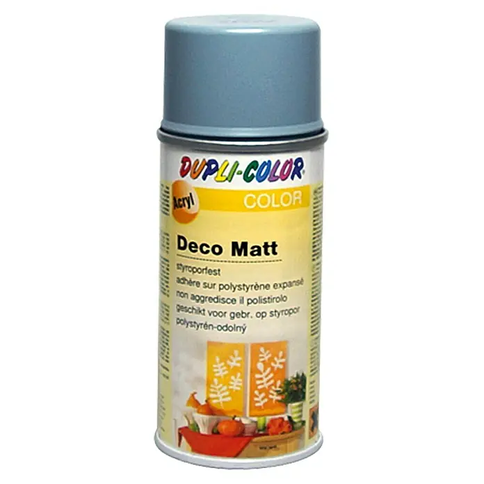 Dupli-Color Deco Mat Acrylspuitlak RAL 7001 Zilvergrijs - Zilvergrijs, 150 ml, Mat - Vooraanzicht