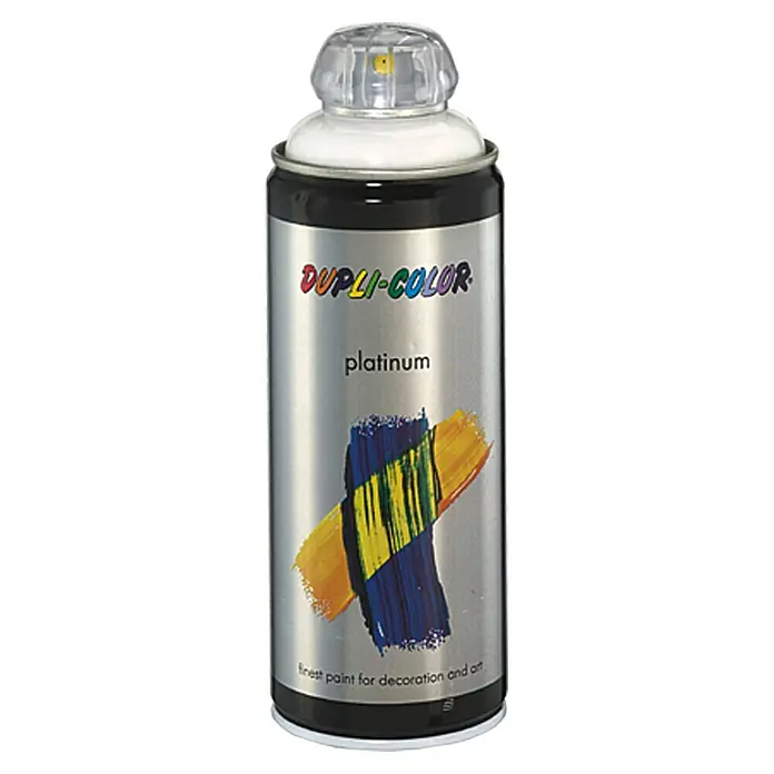 Dupli-Color Platinum Kleurlak, spray platinum RAL 9010 Zuiver wit - Zuiver wit, 400 ml, Glanzend - Vooraanzicht