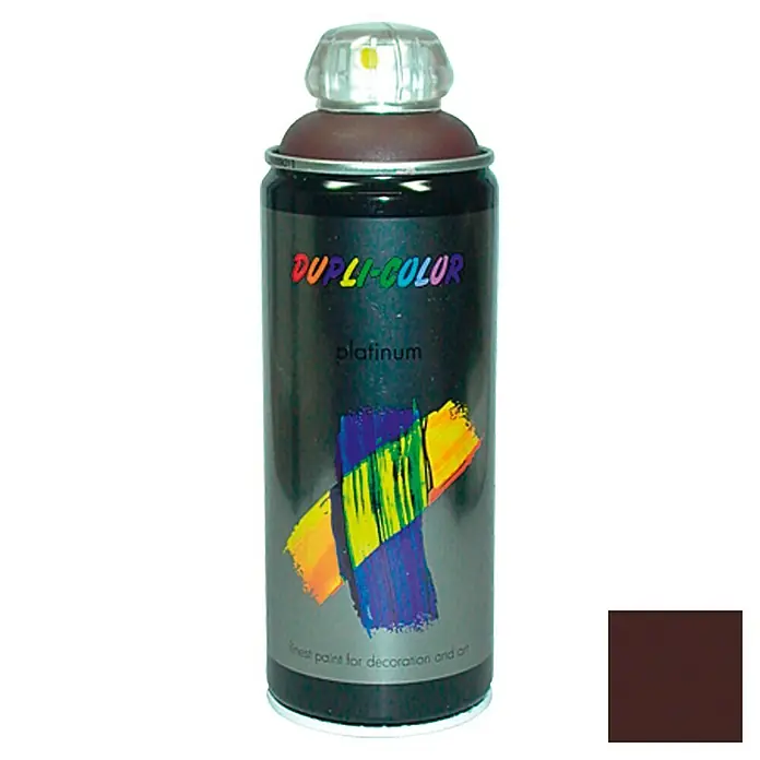 Dupli-Color Platinum Sprej s lakom u boji platinum RAL 8017 - Čokoladno smeđe boje, 400 ml, Svilenkasti mat - Pogled sprijeda