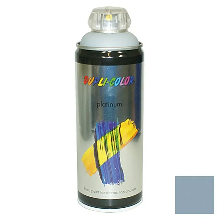 Dupli-Color Platinum Sprej s lakom u boji platinum RAL 7001 - Srebrnosive boje, 400 ml, Svilenkasti mat - Pogled sprijeda