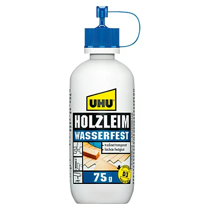 UHU Holzleim Wasserfest - 75 g, Lösemittelfrei - Vorderansicht