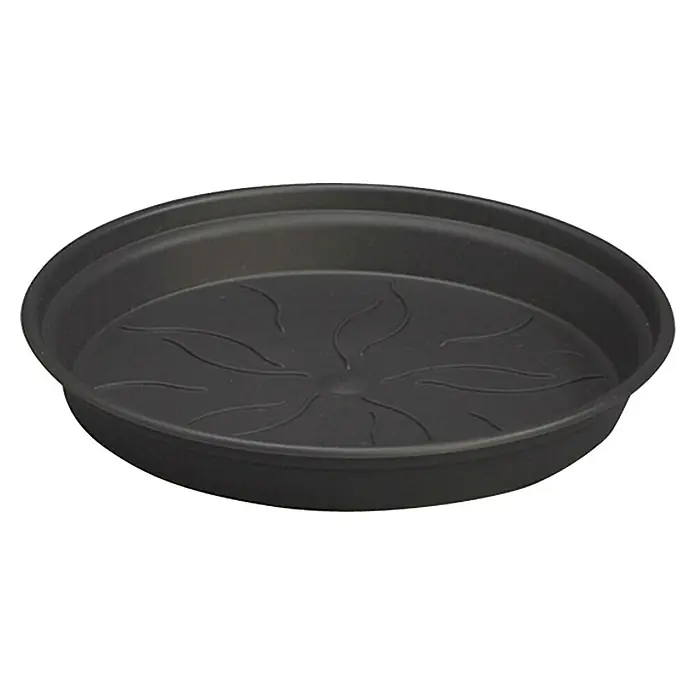 Elho Green Basics Podložak za teglu za cvijeće - Vanjska dimenzija (ø x V): 10 x 1 cm, Plastika, Crne boje - Pogled sprijeda