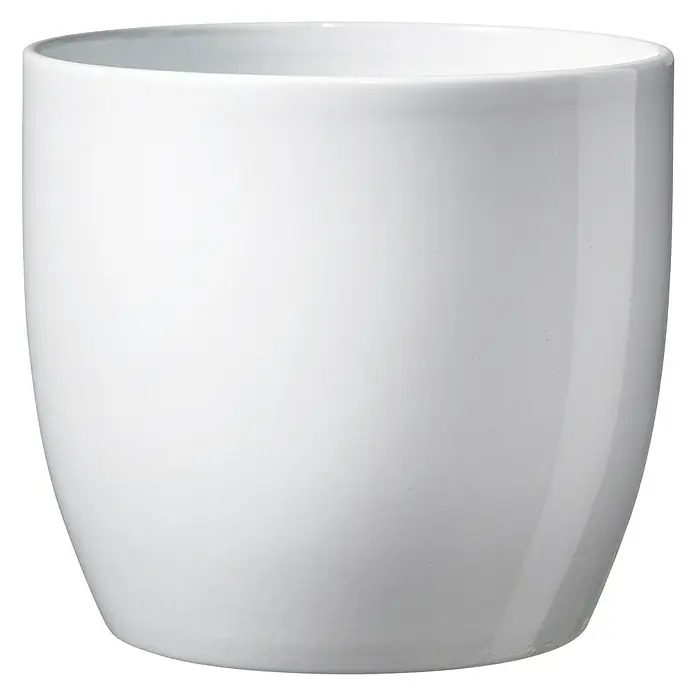 SK Übertopf rund Basel Full Colore - Außenmaß (Ø x H): 27 x 26 cm, Weiß, Keramik, Glänzend - Vorderansicht