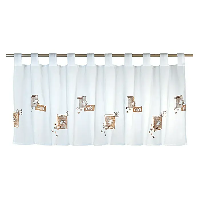 Elbersdrucke Cafehaus-Gardine Café - 140 x 48 cm, 100 % Polyester, Braun/Weiß