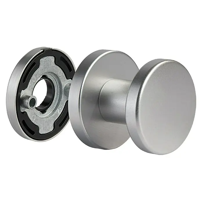 Schutzbeschlag - Hauseingangstür, Türstärke: 35 mm - 45 mm, Aluminium, Profilzylinder PZ, Farbe: Stahlgrau - Vorderansicht