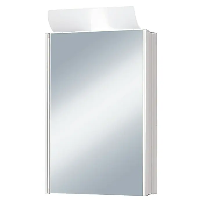 Jokey Spiegelschrank SingleAlu - B x H: 45 x 77 cm, Mit Beleuchtung, Aluminium, Silber