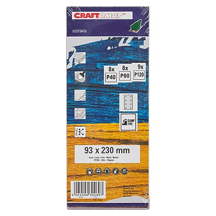 Craftomat Schleifstreifen Sparpack - 230 x 93 mm, 25 -tlg., Schwingschleifer