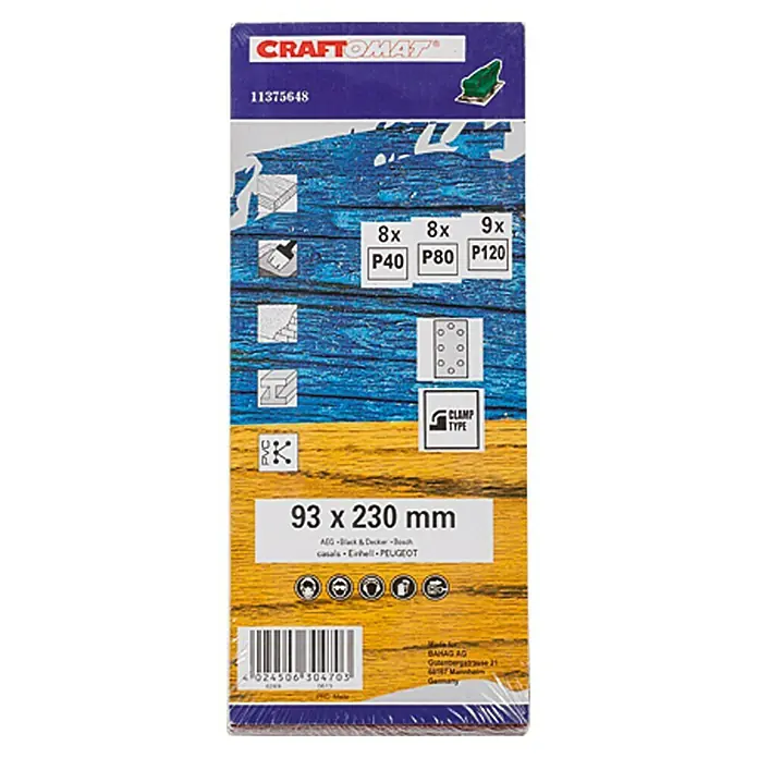 Craftomat Schleifstreifen Sparpack - 230 x 93 mm, 25 -tlg.