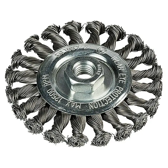 Craftomat Scheiben-Drahtbürste - Passend für: Winkelschleifer, Gezopft, Durchmesser: 115 mm