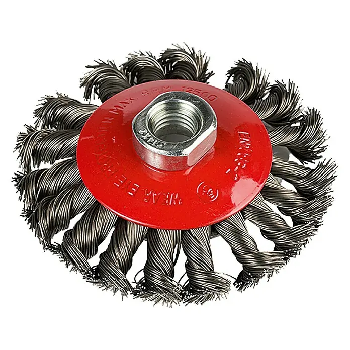 Craftomat Kegel-Drahtbürste - Passend für: Winkelschleifer, Gezopft, Durchmesser: 100 mm