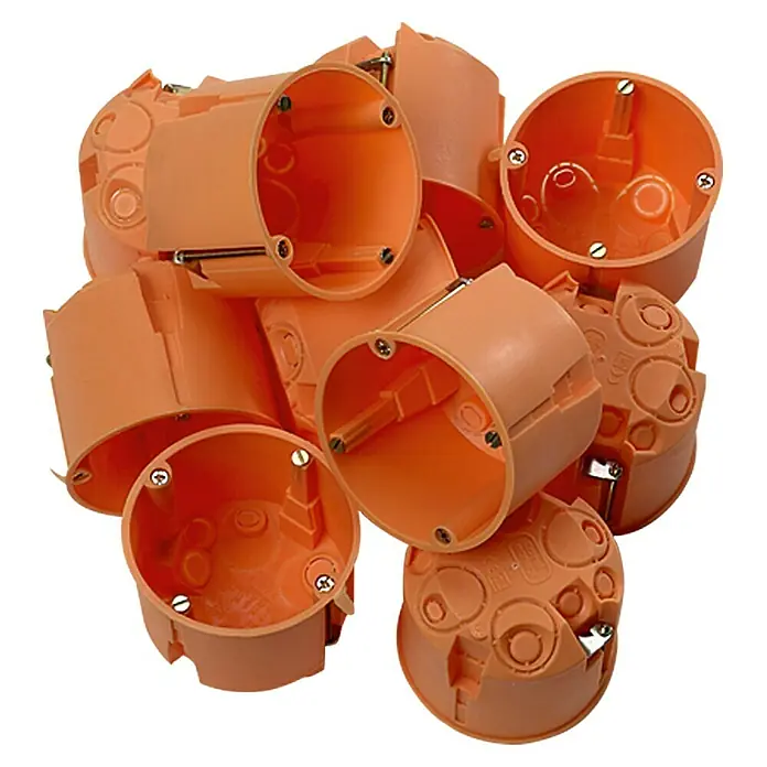 Hohlwanddose Tief - 61 x 68 mm, 1-fach, Orange, 10 Stk.