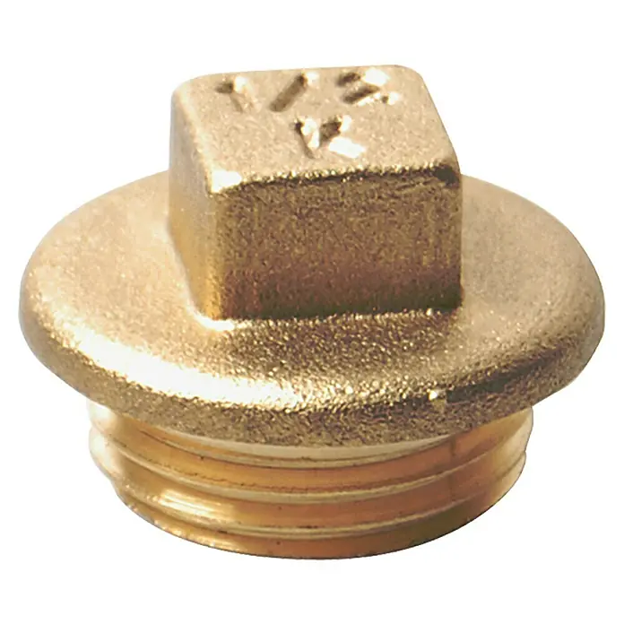 Čep za radijator - ½″, Mjed, Neobojeno - Pogled sprijeda