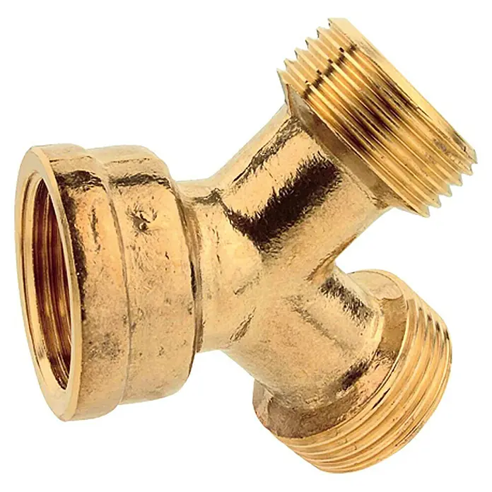 Verteilerstück - ¾″, Messing, Blank - Vorderansicht