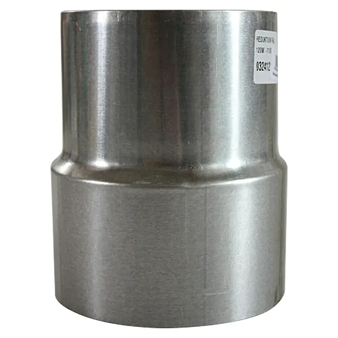 Redukcija za dimovodnu cijev - Promjer: 120 mm - 110 mm, Vruće aluminirano, Srebrnosive boje