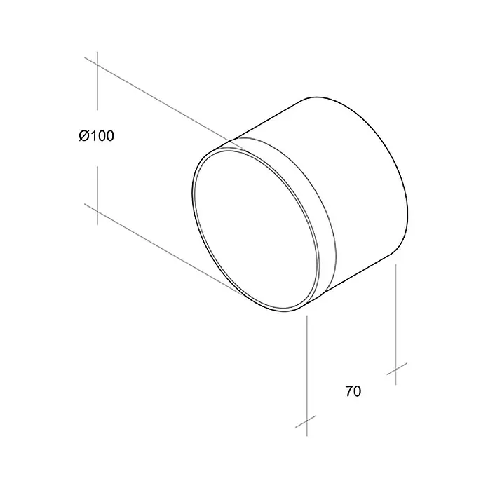 Air-Circle Spojnik za crijevo - Promjer: 100 mm, Plastika - Pogled s lijeve strane