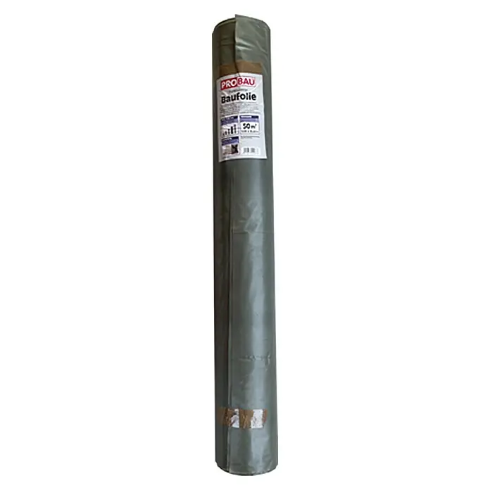 Probau Građevinska folija - 25 m x 2 m x 0,2 mm, Polietilen, Prozirno - Pogled sprijeda