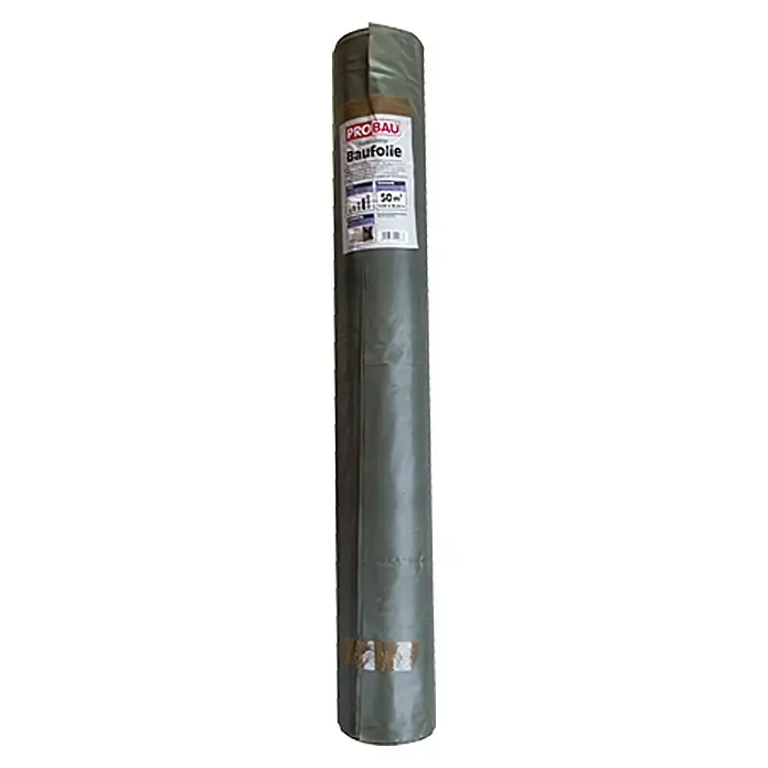 Probau Baufolie - 25 m x 2 m x 0,1 mm, Polyethylen, Transluzent - Vorderansicht