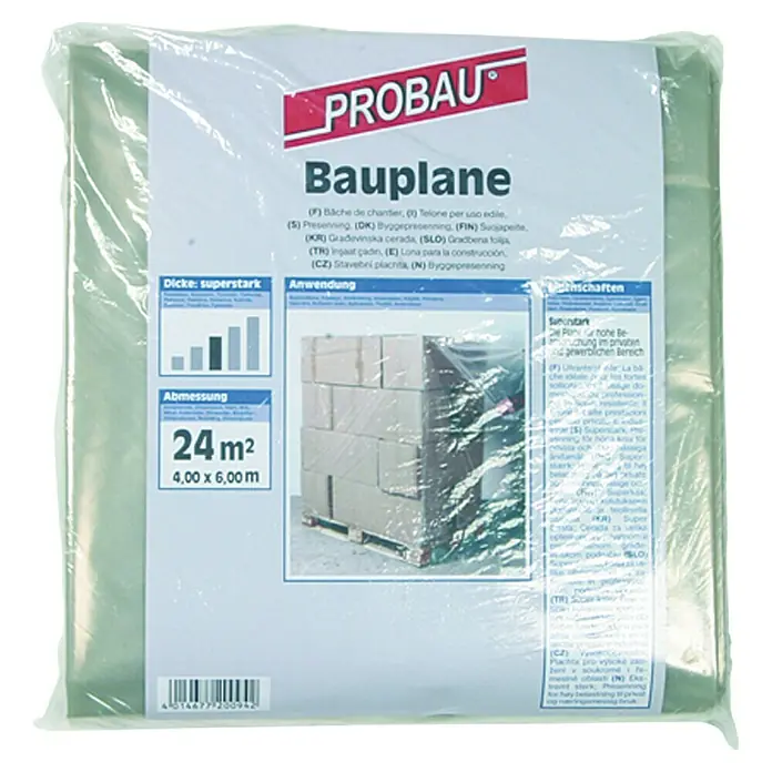 Probau Lona de plástico transparente - 6 x 4 m - Vista frontal