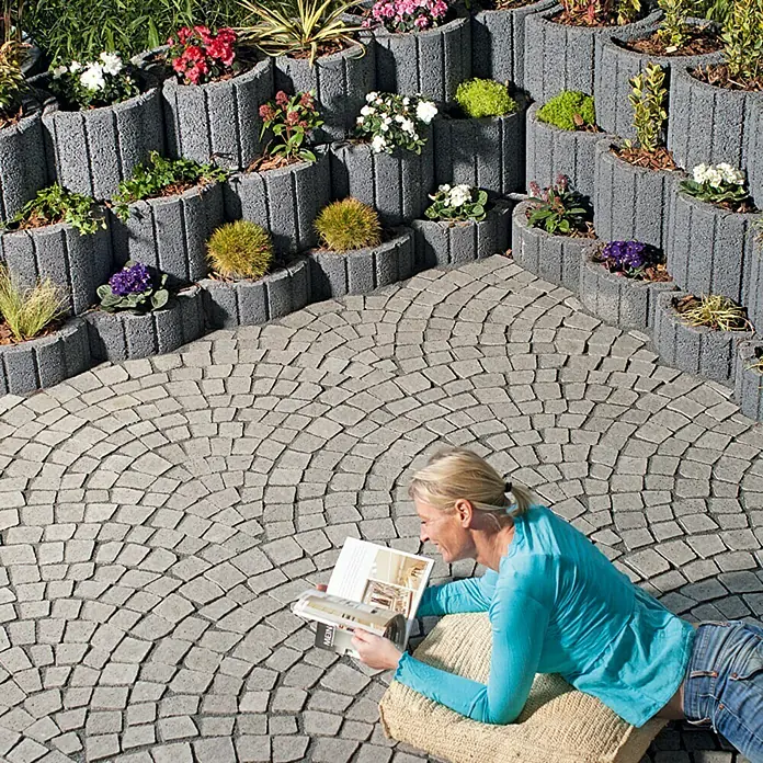 EHL Pflanzstein Stützflor - Grau, 35 x 28 x 20 cm, Beton