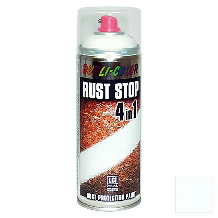 Dupli-Color Rostschutz-Spray 4in1 RAL 9010 - Reinweiß, 400 ml, Seidenmatt - Vorderansicht