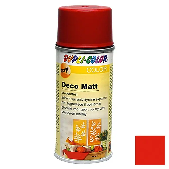 Dupli-Color Deco Mat Acrylspuitlak RAL 3000 Vuurrood - Vuurrood, 150 ml, Mat - Vooraanzicht