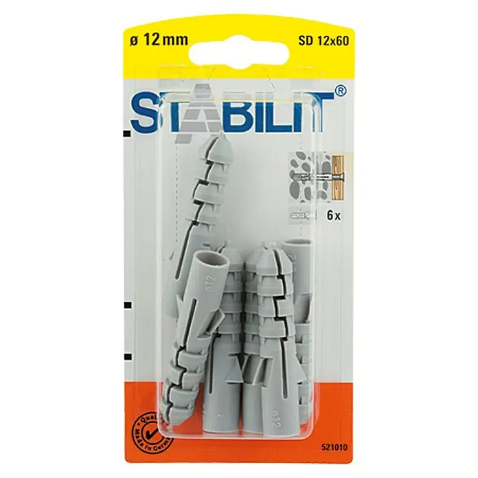 Stabilit Tipla za beton - Promjer tiple: 12 mm, Duljina tiple: 60 mm, 6 kom - Pogled sprijeda
