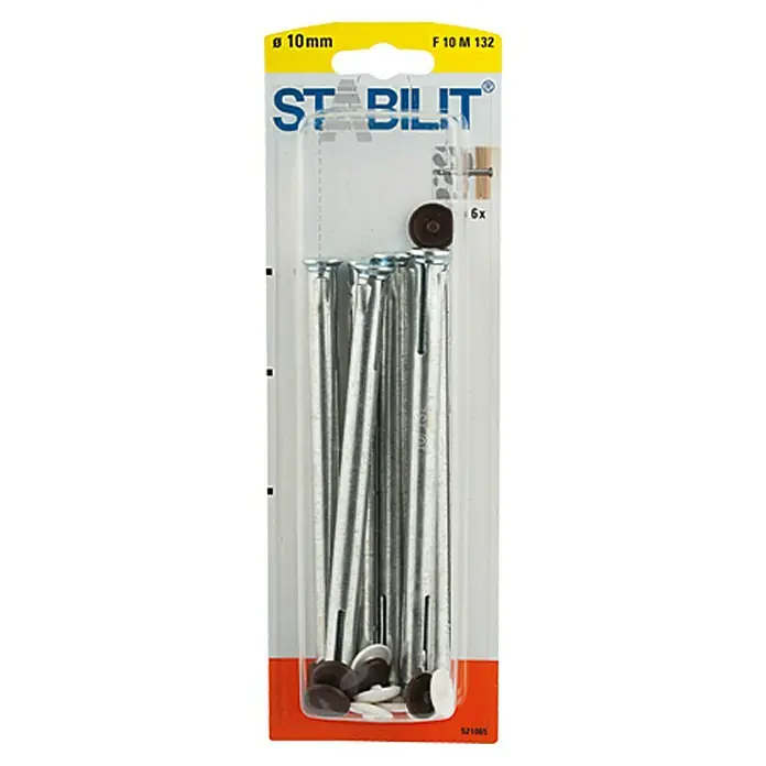Stabilit Metallrahmendübel - Durchmesser Bohrloch: 10 mm, Länge Dübel: 132 mm, 6 Stk., Maximalbauteildicke: 102 mm - Vorderansicht