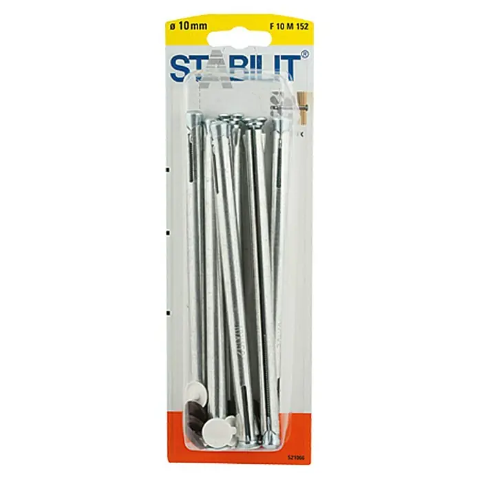 Stabilit Tipla s metalnim okvirom - Promjer provrta: 10 mm, Duljina tiple: 152 mm, 6 kom, Maksimalna debljina građevnog elementa: 122 mm - Pogled sprijeda