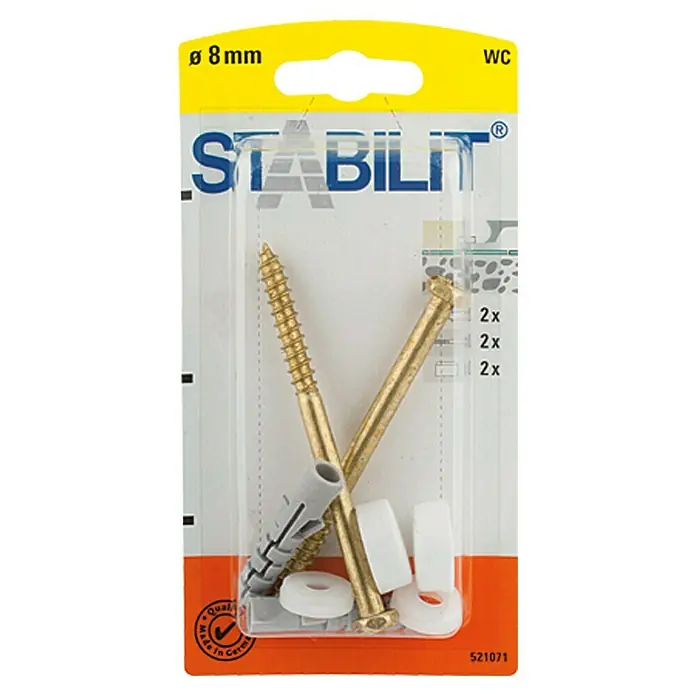 Stabilit Komplet pričvršćenja WC sjedala - Promjer tiple: 8 mm, Duljina tiple: 40 mm, 2 kom - Pogled sprijeda
