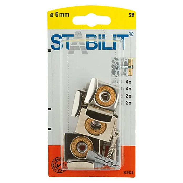 Stabilit Komplet za pričvršćivanje SB - Promjer tiple: 6 mm, Duljina tiple: 40 mm, Prikladno za: Puni građevinski materijali i cigla, 4 kom - Pogled sprijeda