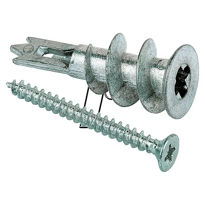 Fischer Gipsplaatpluggen GKM S 27 - Pluglengte: 31 mm, 100 stk., Met schroeven, Uitvoering plug: Met rand - Vooraanzicht