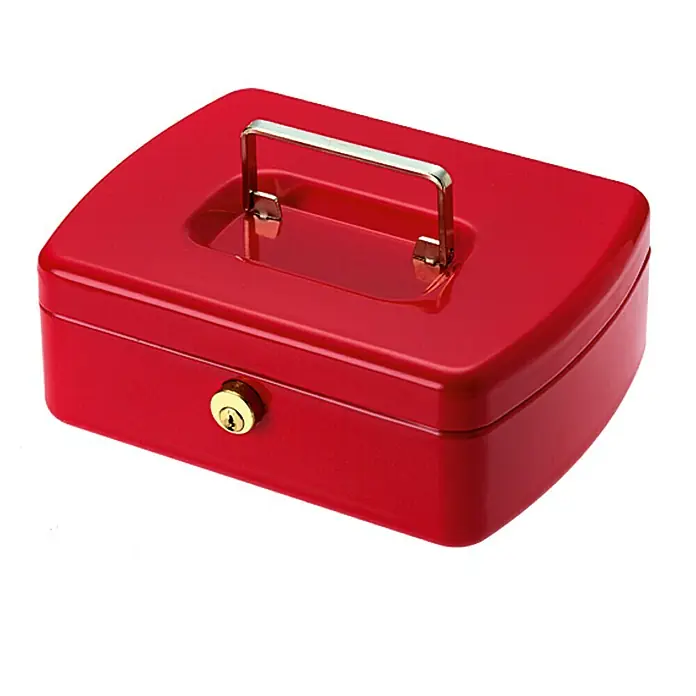Burg-Wächter Office Line Geldkassette 2207 - 20,2 x 15,7 x 7,5 cm, Rot - Linke Seitenansicht