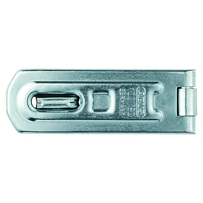 Abus Überfalle 100 - Durchmesser Öse: 9 mm, Maße Überfalle: 125 x 27 mm - Vorderansicht