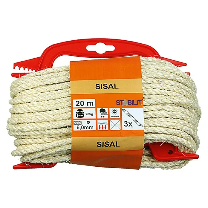 Stabilit Sisalseil - 6 mm x 20 m, 3-schäftig gedreht - Vorderansicht