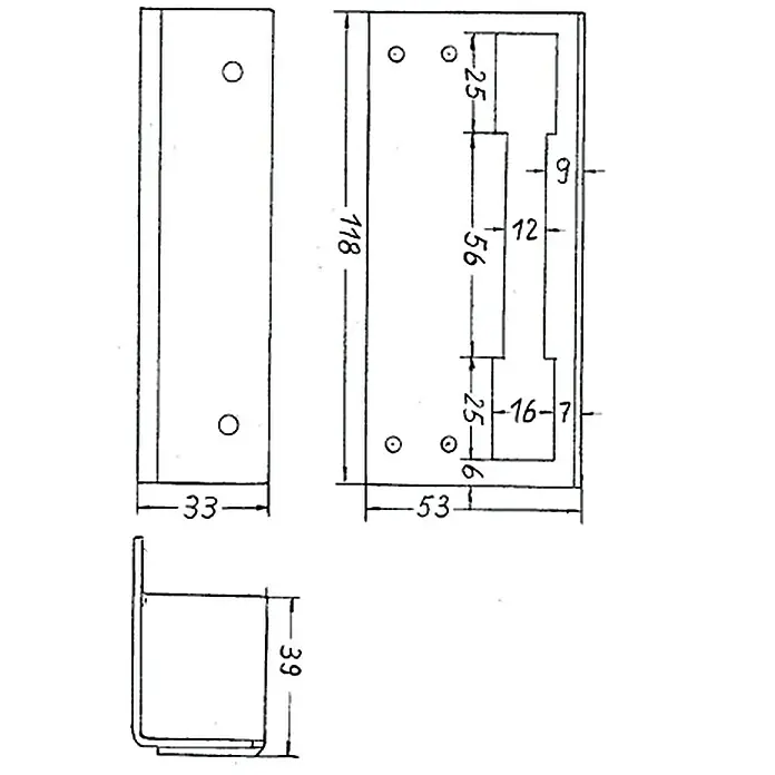 Stabilit Kasten-Riegelschloss - Profilzylinder PZ, Universell einsetzbar, Zimmertür - Ansicht von oben