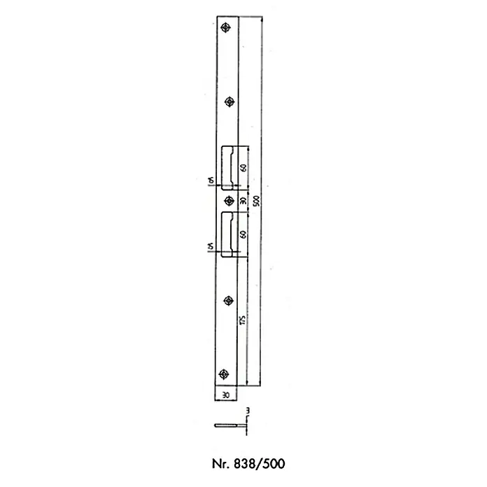 Stabilit Lappenblech - 500 x 30 mm, Universell einsetzbar - Skizze
