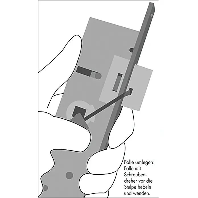 Stabilit Einsteckschloss Scuteus - Links/Rechts, Dornmaß: 35 mm - Ansicht von oben