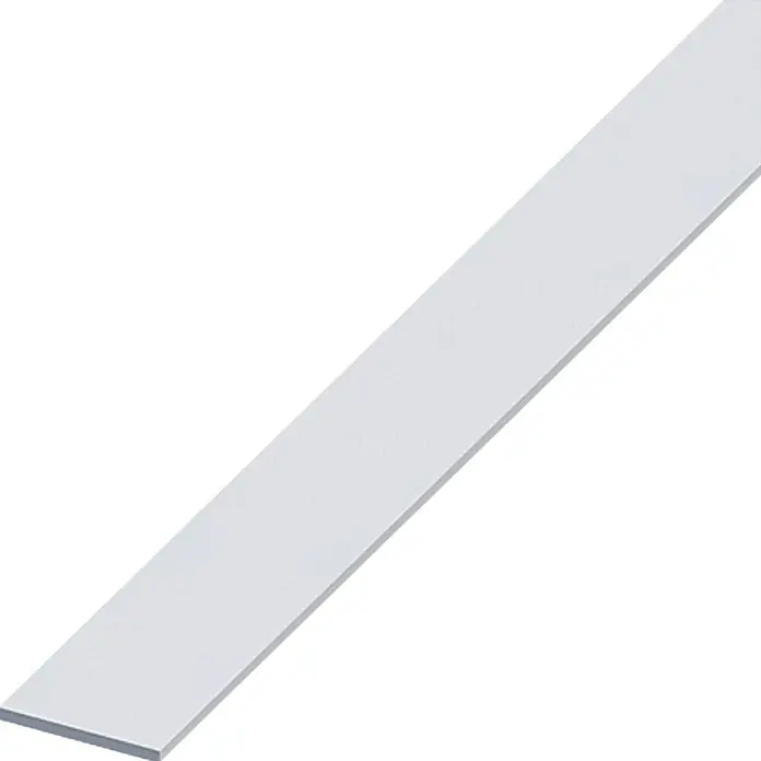 Kantoflex Plosnati profil - 1.000 x 25 mm, Debljina: 2 mm, Aluminij, Srebrne boje, Eloksirano - Pogled s lijeve strane