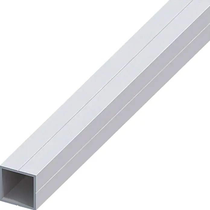 Kantoflex Quadratrohr - 1.000 x 23,5 x 23,5 mm, Aluminium, Silber, Bohr-Kennrille - Linke Seitenansicht