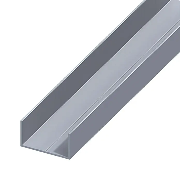 Kantoflex Rechteck-U-Profil - 1.000 x 43,5 x 23,5 mm, Stärke: 1,5 mm, Aluminium, Blank - Linke Seitenansicht