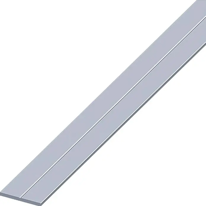 Kantoflex Flachstange - 1.000 x 15,5 mm, Aluminium, Blank, Bohr-Kennrille - Linke Seitenansicht